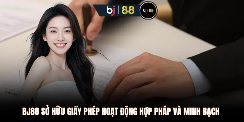 BJ88 sở hữu giấy phép hoạt động hợp pháp và minh bạch 