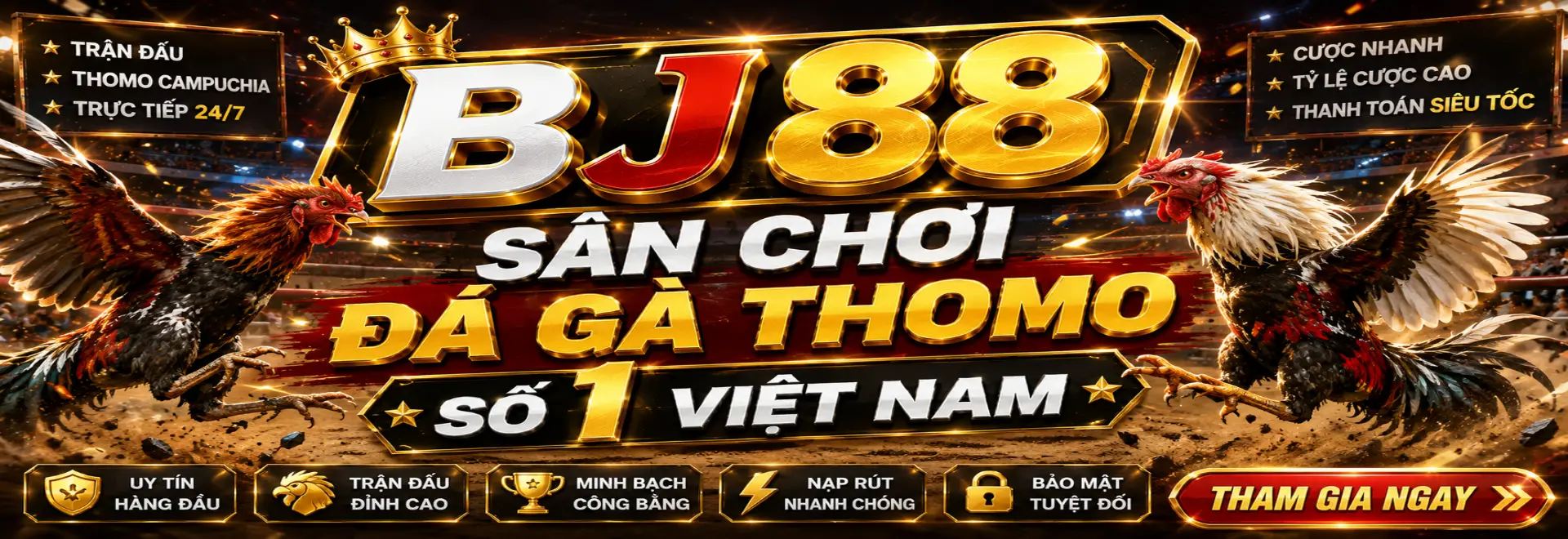 Banner BJ88 sân chơi đá gà thomo số 1 Việt Nam